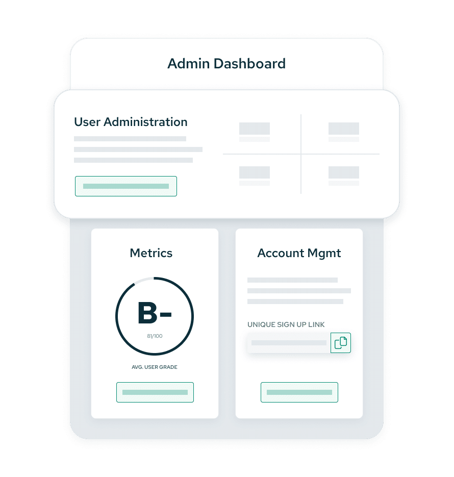 The Savology advisor dashboard showing user administration, average client grade, and account management